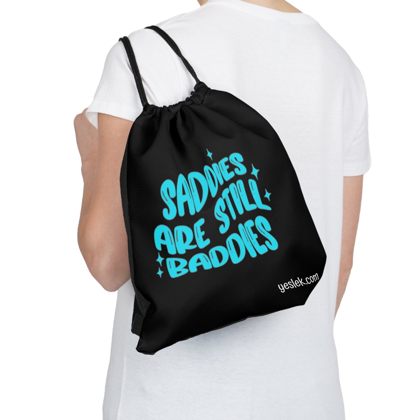 Saddies Are Baddies Outdoor Drawstring Bag