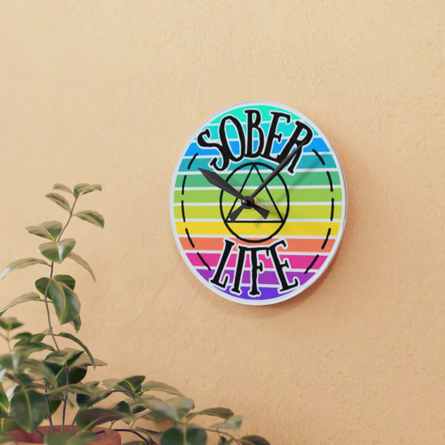 Sober Life Acrylic Wall Clock