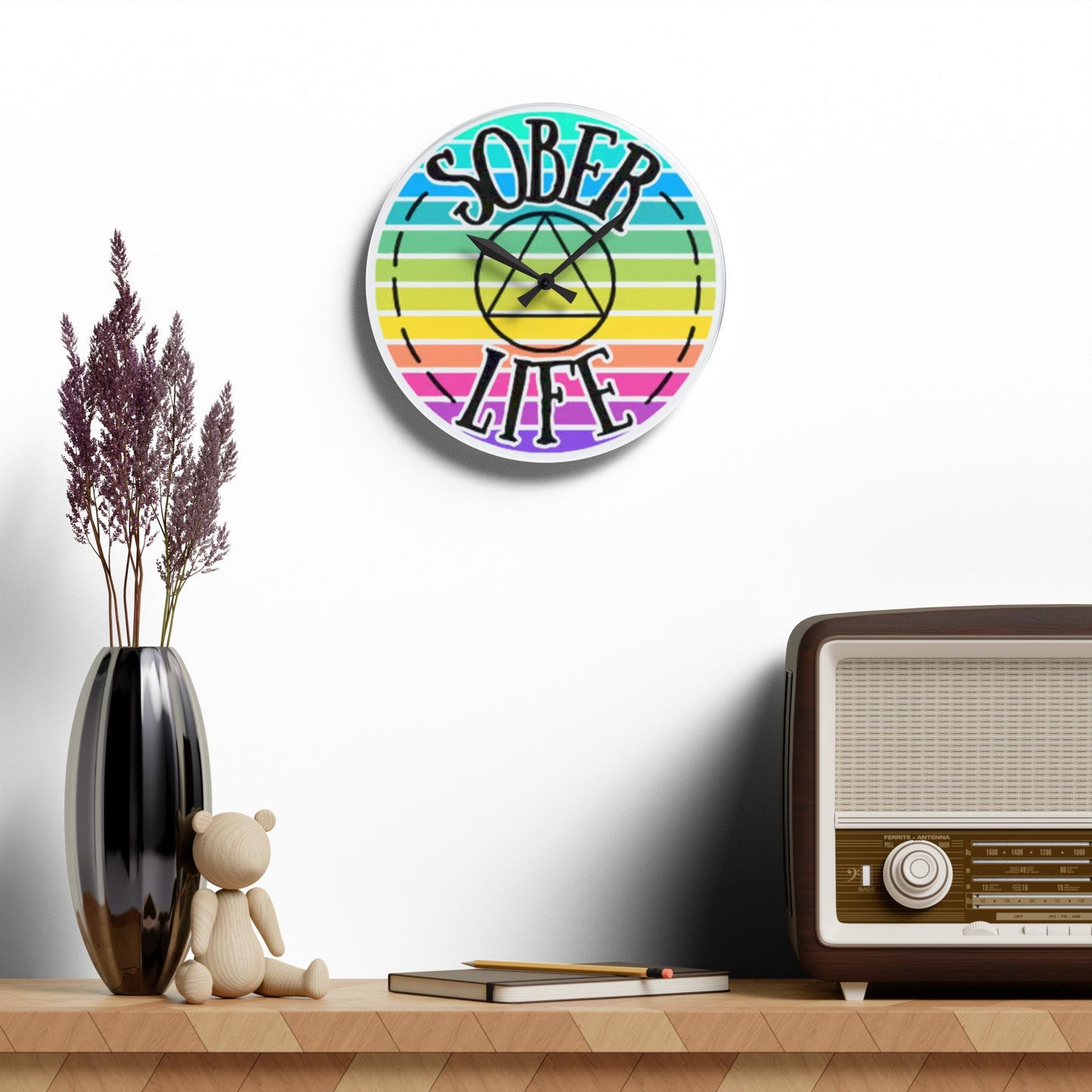 Sober Life Acrylic Wall Clock