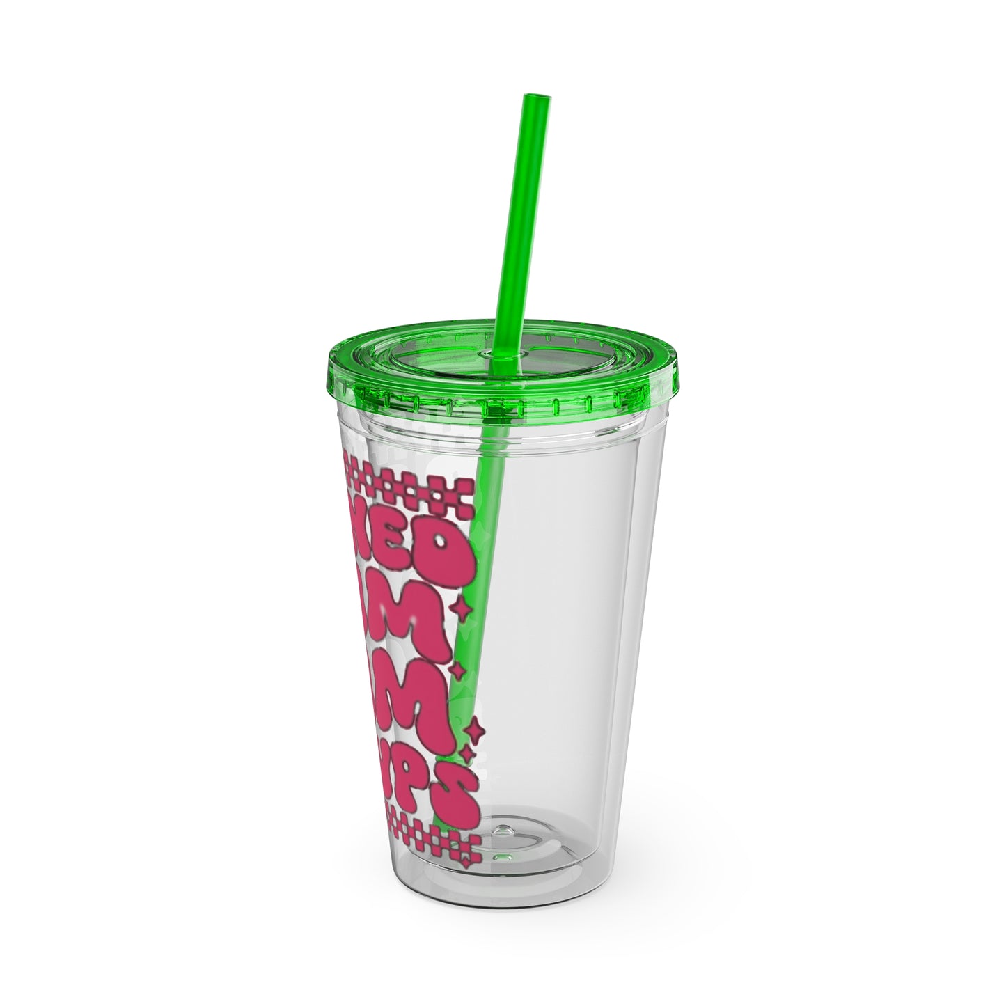 Banned From Mom Groups Sunsplash Tumbler with Straw, 16oz