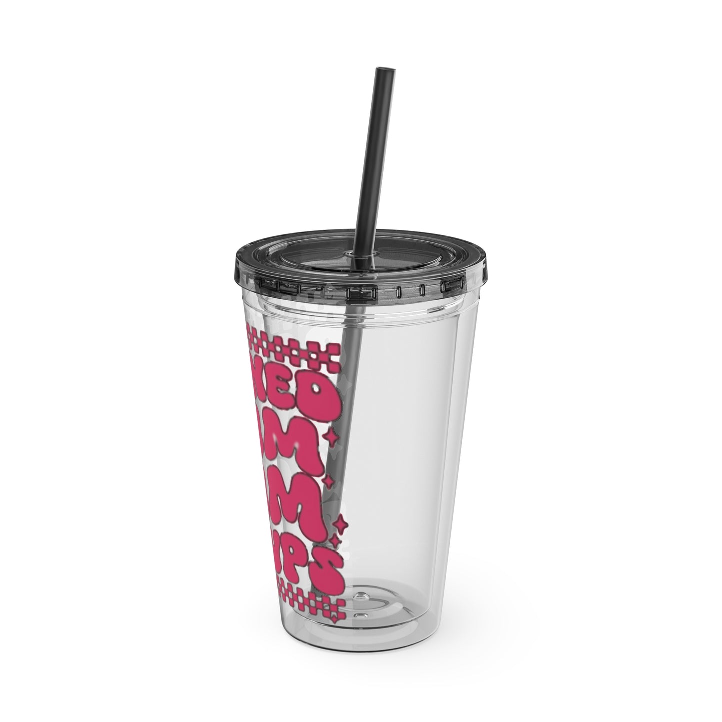 Banned From Mom Groups Sunsplash Tumbler with Straw, 16oz