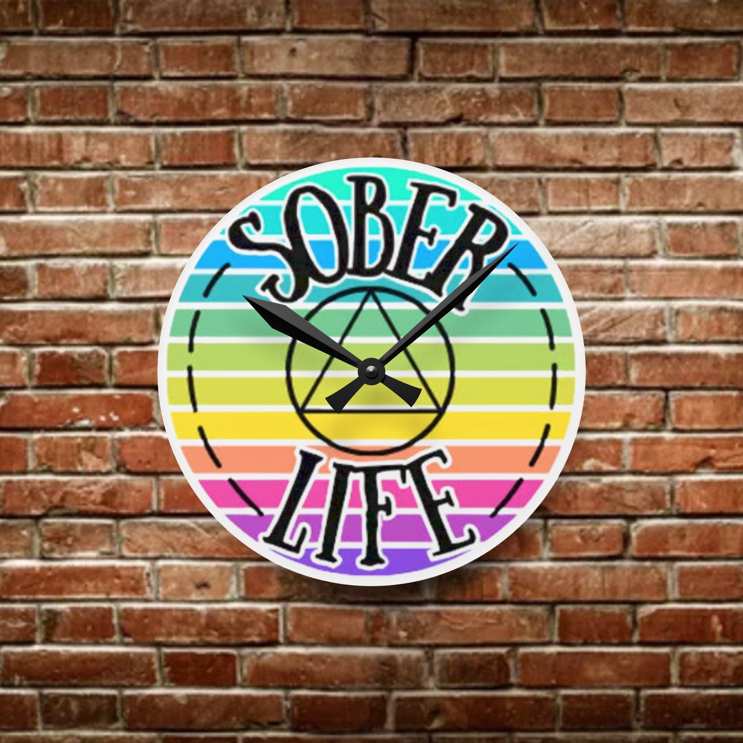 Sober Life Acrylic Wall Clock