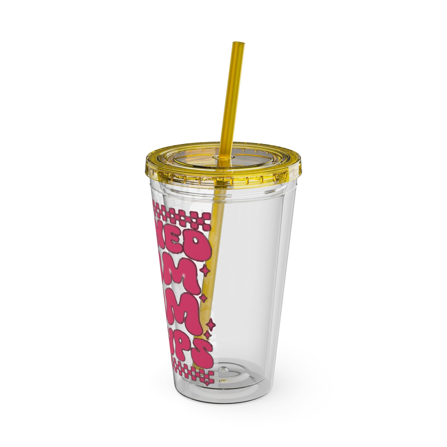 Banned From Mom Groups Sunsplash Tumbler with Straw, 16oz