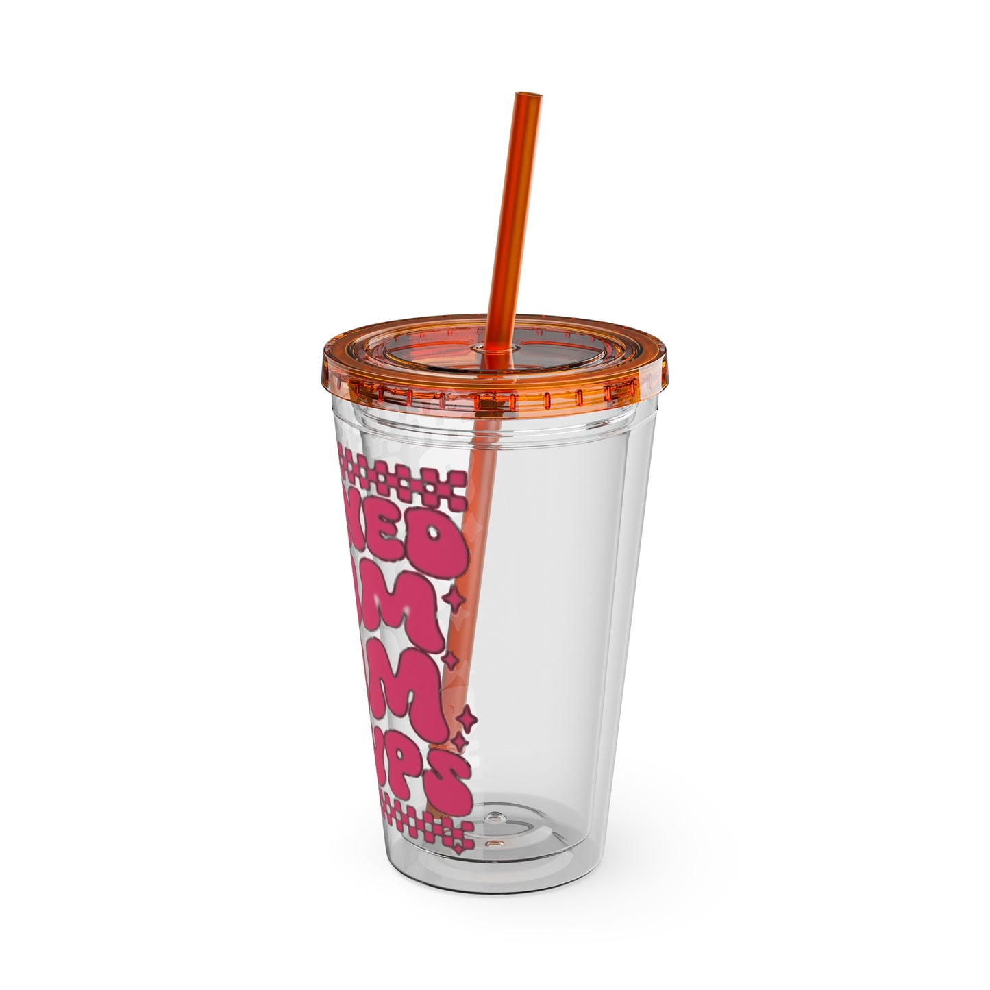 Banned From Mom Groups Sunsplash Tumbler with Straw, 16oz