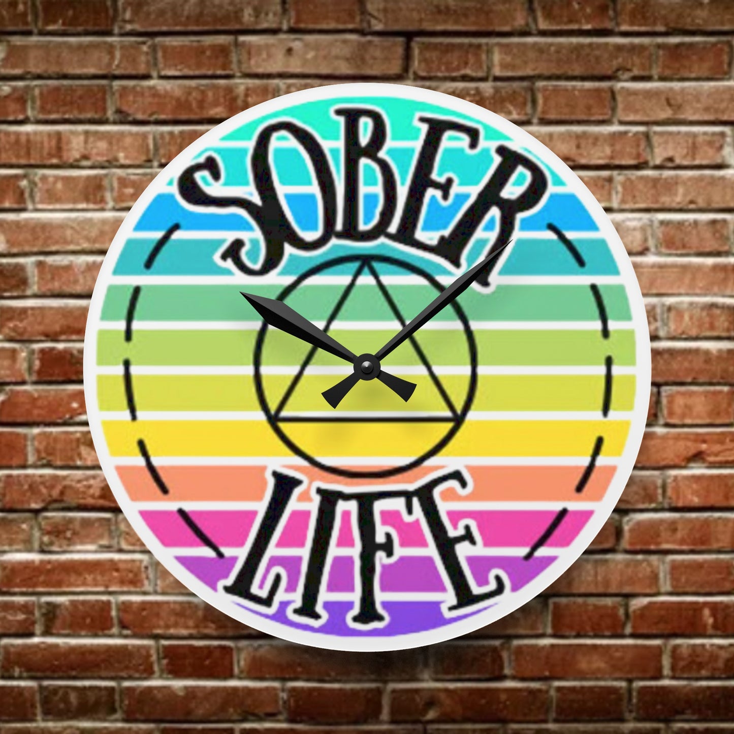 Sober Life Acrylic Wall Clock