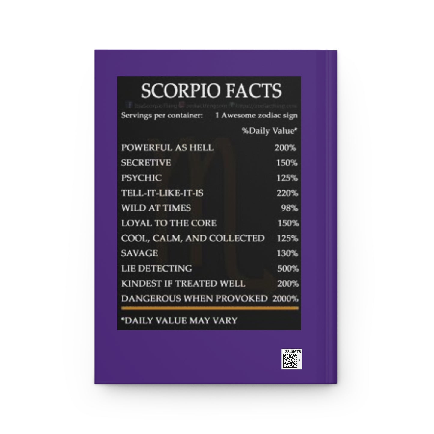 Scorpio Daily Affirmation Hardcover Journal Matte