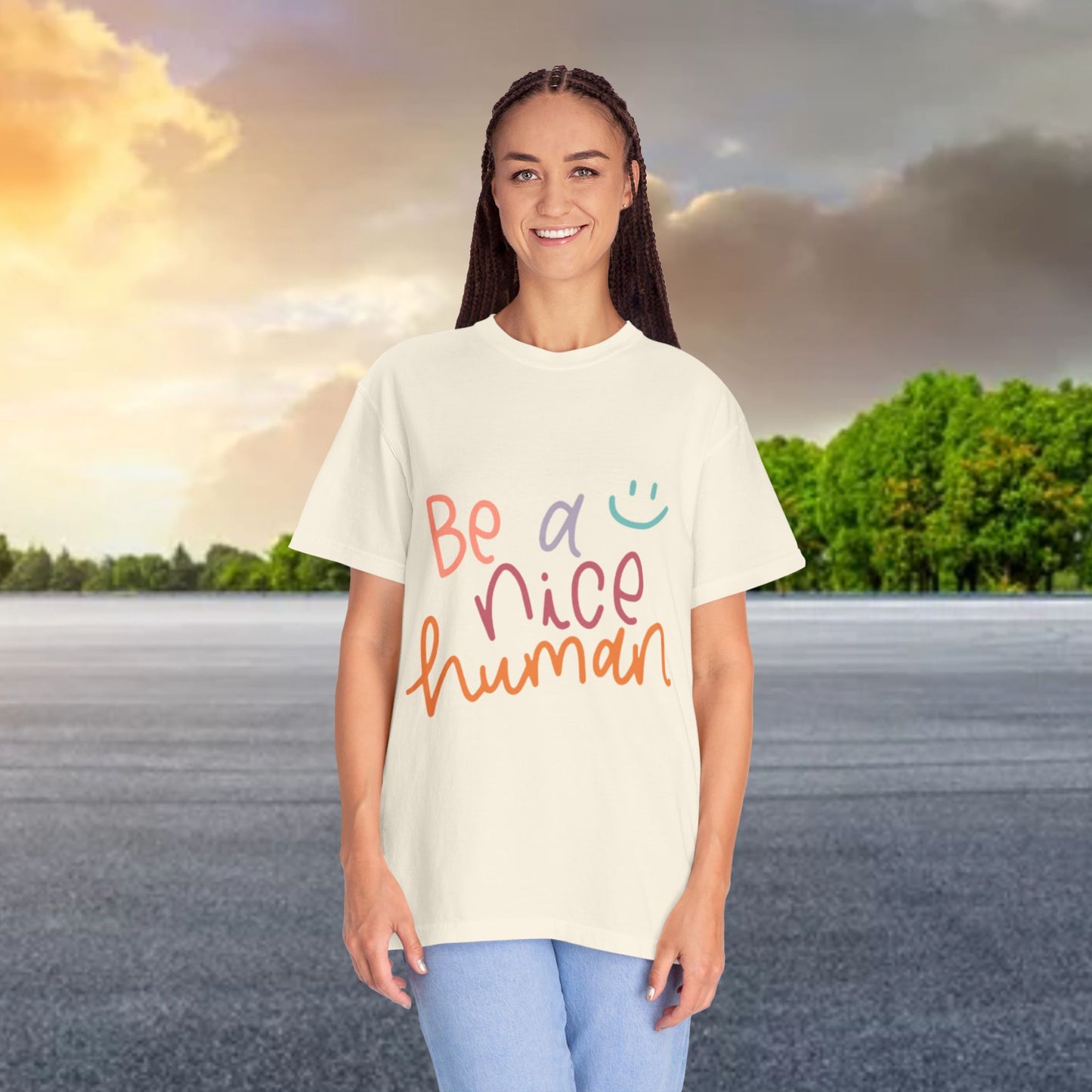 Garment-Dyed T-shirt - Be a Nice Human